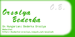 orsolya bederka business card